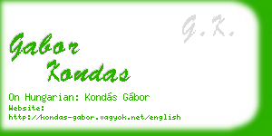 gabor kondas business card