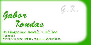 gabor kondas business card